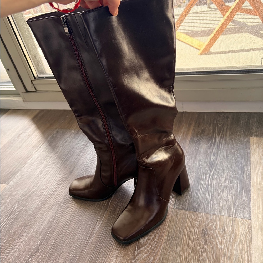 Burgundy Heeled Boots